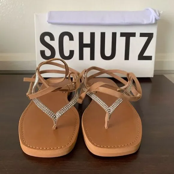Schutz Women’s Abdullah leather thong flat wraps sandal size 6; 6,5 and 8,5 NiB - Picture 3 of 5